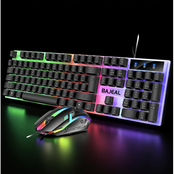 Проводной игровой комплект T350: клавиатура и оптическая мышь с LED-подсветкой, USB