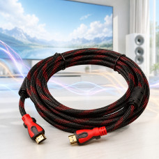 Кабель HDMI-HDMI Red/Gold 15 м v1.4 с позолоченными коннекторами, поддержкой 4K, 3D и ARC