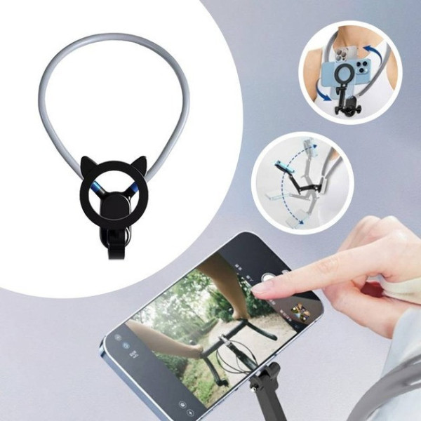Ошейный магнитный держатель для смартфона с регулировкой наклона, крепление для POV видео без рук
