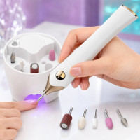 Набор по уходу за ногтями TOUCHBeauty TB-1335: электрическая пилочка 9500 об/мин, 5 насадок и УФ-сушилка, 12 предметов