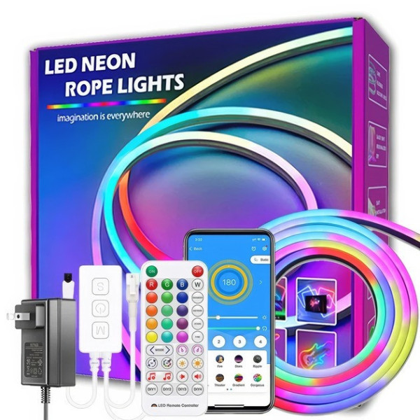 Гибкая неоновая LED-лента RGB 10 м с питанием от USB и синхронизацией с музыкой