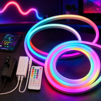 Гибкая неоновая LED-лента RGB 10 м с питанием от USB и синхронизацией с музыкой