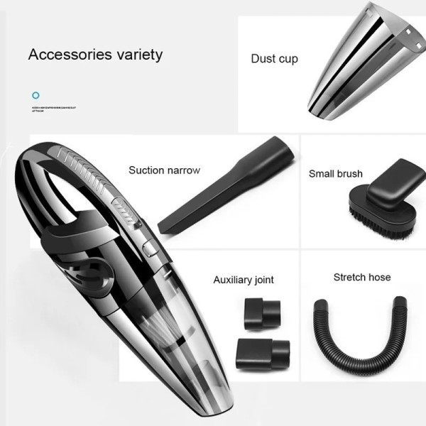 Аккумуляторный автомобильный пылесос Vacuum Cleaner E-6 XL-830 120 Вт, 9000 Па, для сухой и влажной уборки
