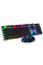 Проводной игровой комплект K518 Unitech с RGB-подсветкой клавиатура и мышь, черный