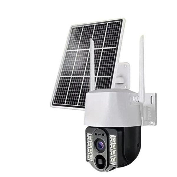Автономная уличная 4G камера V380 PRO VC3 4 Мп с солнечной панелью, аккумулятором и поворотным механизмом, белая