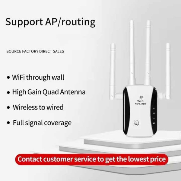 Wi-Fi-репитер LV-WR29 2,4 ГГц до 300 Мбит/с с 4 антеннами и режимами Repeater/AP/Router, белый