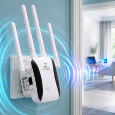 Wi-Fi-репитер LV-WR29 2,4 ГГц до 300 Мбит/с с 4 антеннами и режимами Repeater/AP/Router, белый