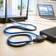 Кабель-преобразователь USB-DC для роутера от павербанка 5–12 В, 0,8 А, штекер 5,5 × 2,5 мм