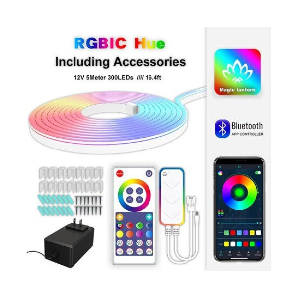Умная неоновая LED-лента Gosund RTS0046 5 м с Wi-Fi, RGB и пультом управления