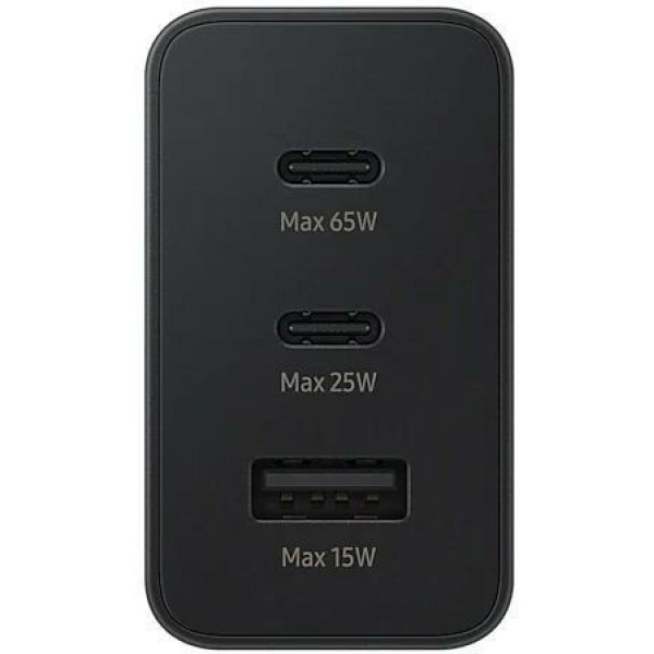 Сетевое зарядное устройство Trio 65 Вт с 2×USB-C и USB-A, PD 3.0/SFC/AFC, черный