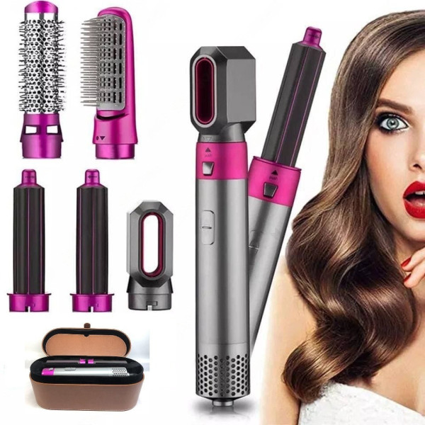 Фен мультистайлер 5 в 1 Hot Air Styler Hair Brush с 5 насадками и кейсом, 1000 Вт
