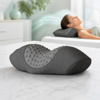 Ортопедическая массажная подушка для шеи PILLOW LY-344 компактная серая