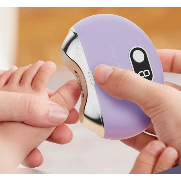 Аккумуляторный триммер для стрижки ногтей Nail Clipper с дисплеем и контейнером для обрезков
