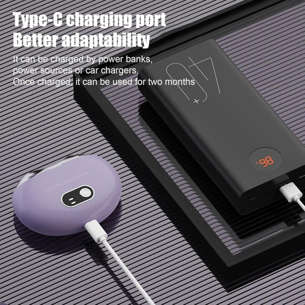 Аккумуляторный триммер для стрижки ногтей Nail Clipper с дисплеем и контейнером для обрезков