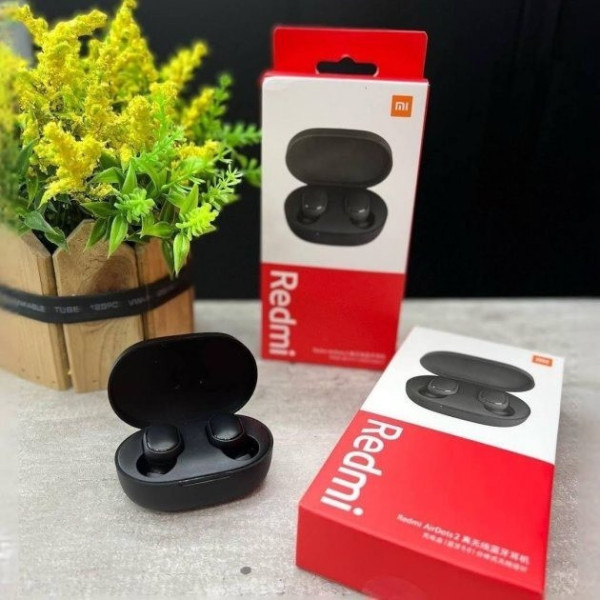 Беспроводные вакуумные наушники AirDots Black TWS Bluetooth с микрофоном и зарядным кейсом