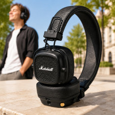 Беспроводные накладные наушники Marshall Major IV Bluetooth 5.0 с беспроводной зарядкой, черные